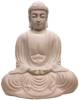 Weisser Amithaba Buddha aus Polyresin, ca. 22 cm